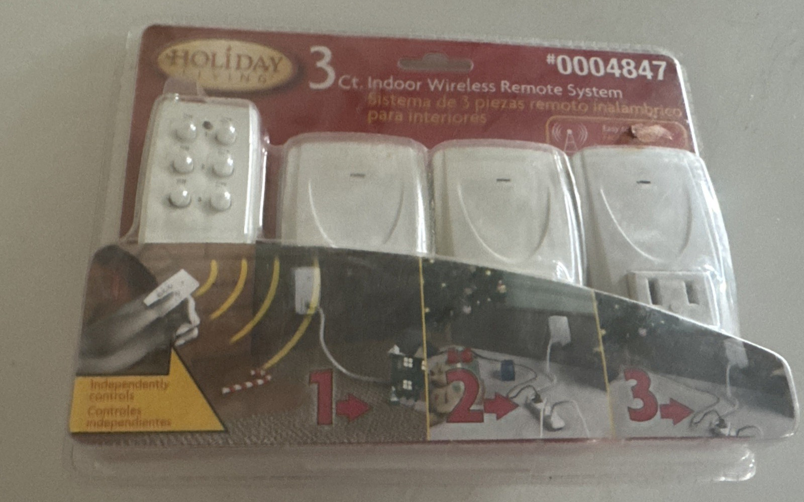 New HOLIDAY LIVING 3 Piece Remote Control Electric Outlet Receptacles #28064 NIB