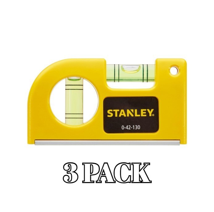 Stanley 0-42-130 Pocket Level magnetic 14 x 11.5 x 2.1 inches, Yellow  PACK OF 3