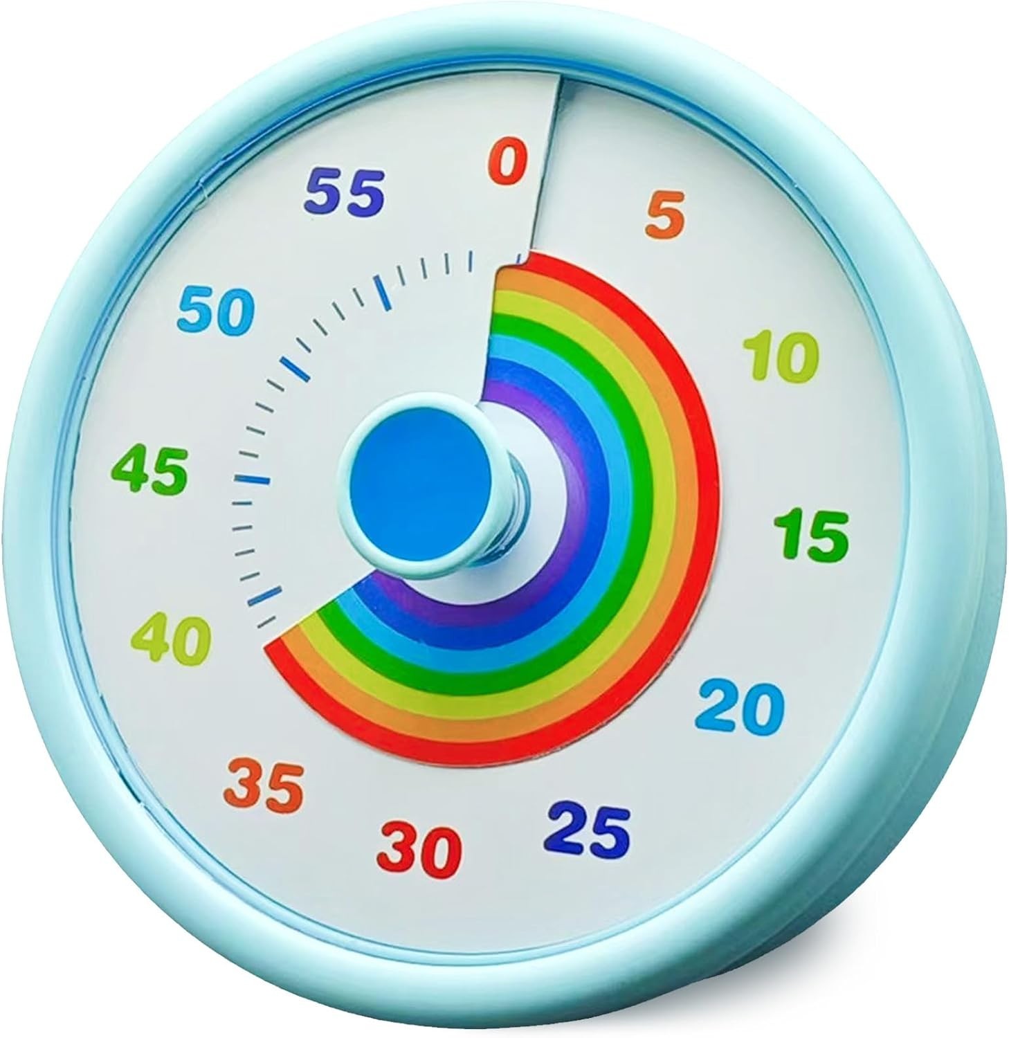 Rainbow Visual Timer for Kids, 60 Minute Silent Countdown Clock with Color Disk