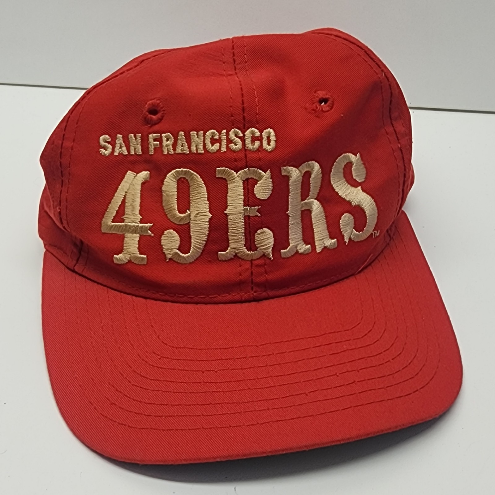 Vintage 90s San Francisco 49ers SnapBack Hat Red Gold NFL