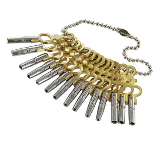 Set of 14 Pocket Watch Winding Keys Sizes 00 to 12 Watchmaking Watch Repair Tool