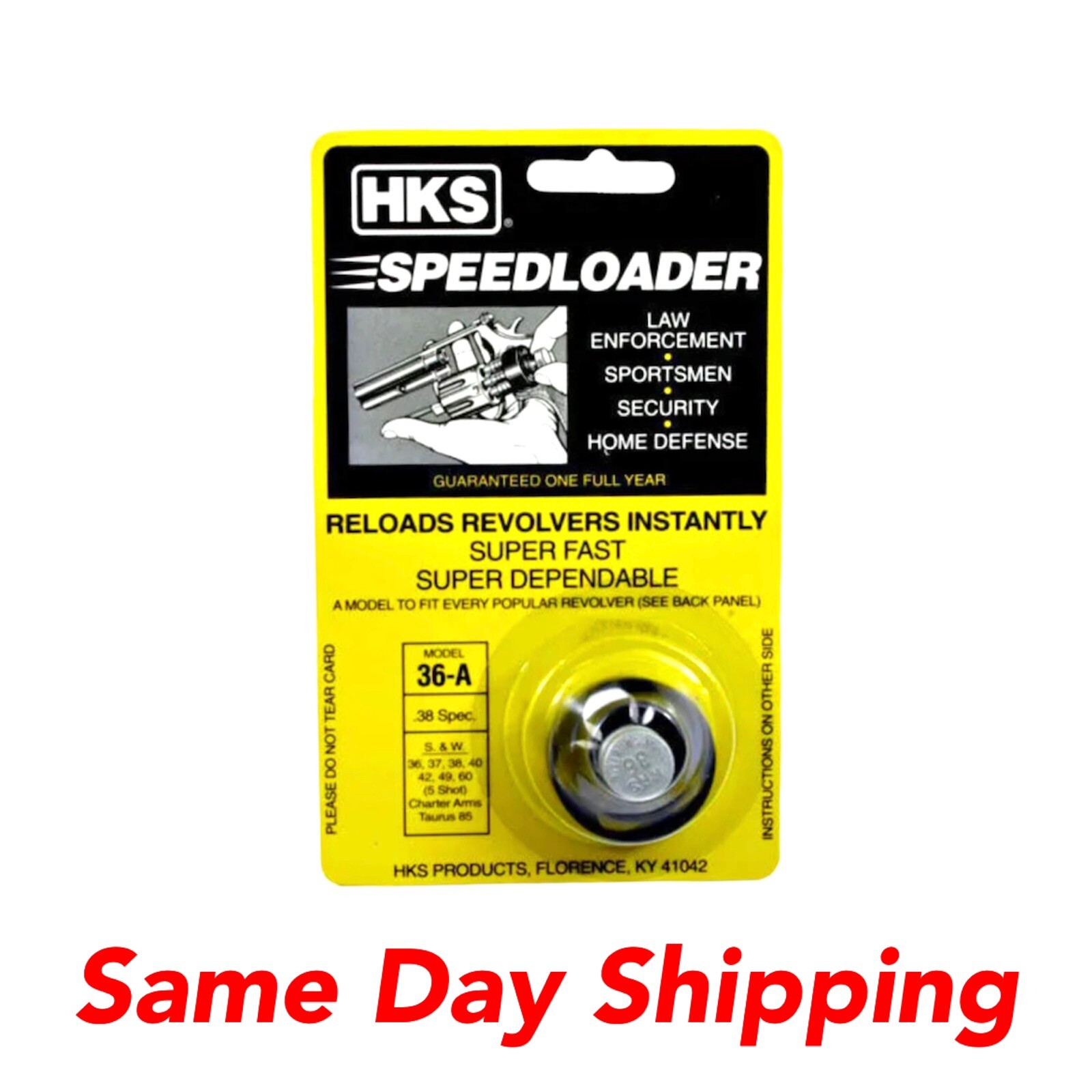 NEW HKS Speedloader for 5 shot 38/357 Mag S&W J-Frame & Taurus 85 Factory - 36-A