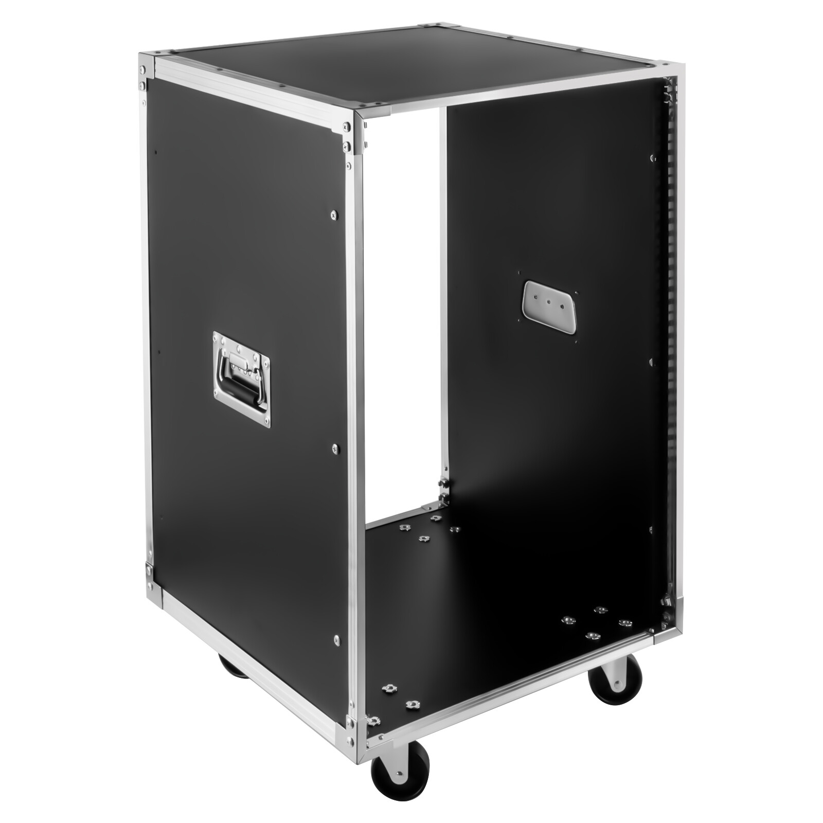 16U Cabinet Rolling Network Rack Audio Studio Video Telecom Equipment Rack Black