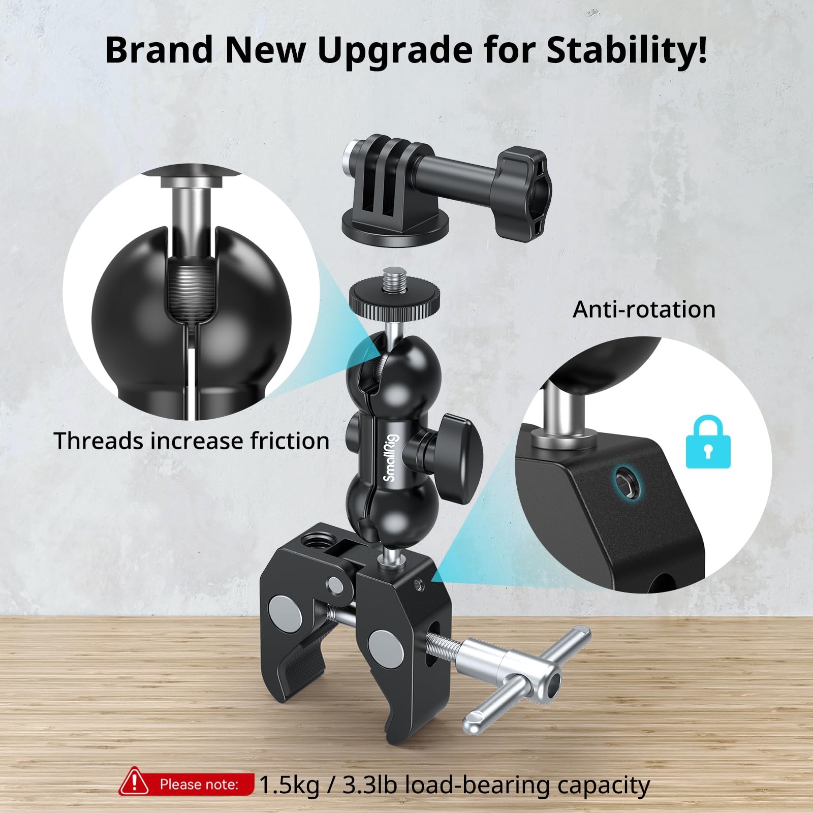 Super Clamp Mount 2-Pack, Double Ball Head Arm for
