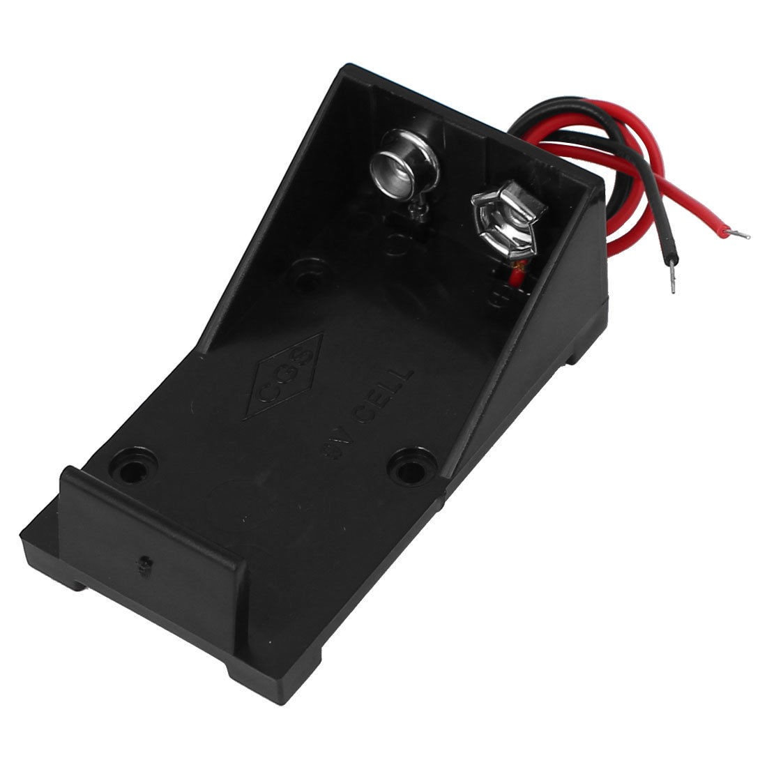 10x 9V Battery Spring Clip 1-Holder Case Plastic Storage Box With Two Wire Leads