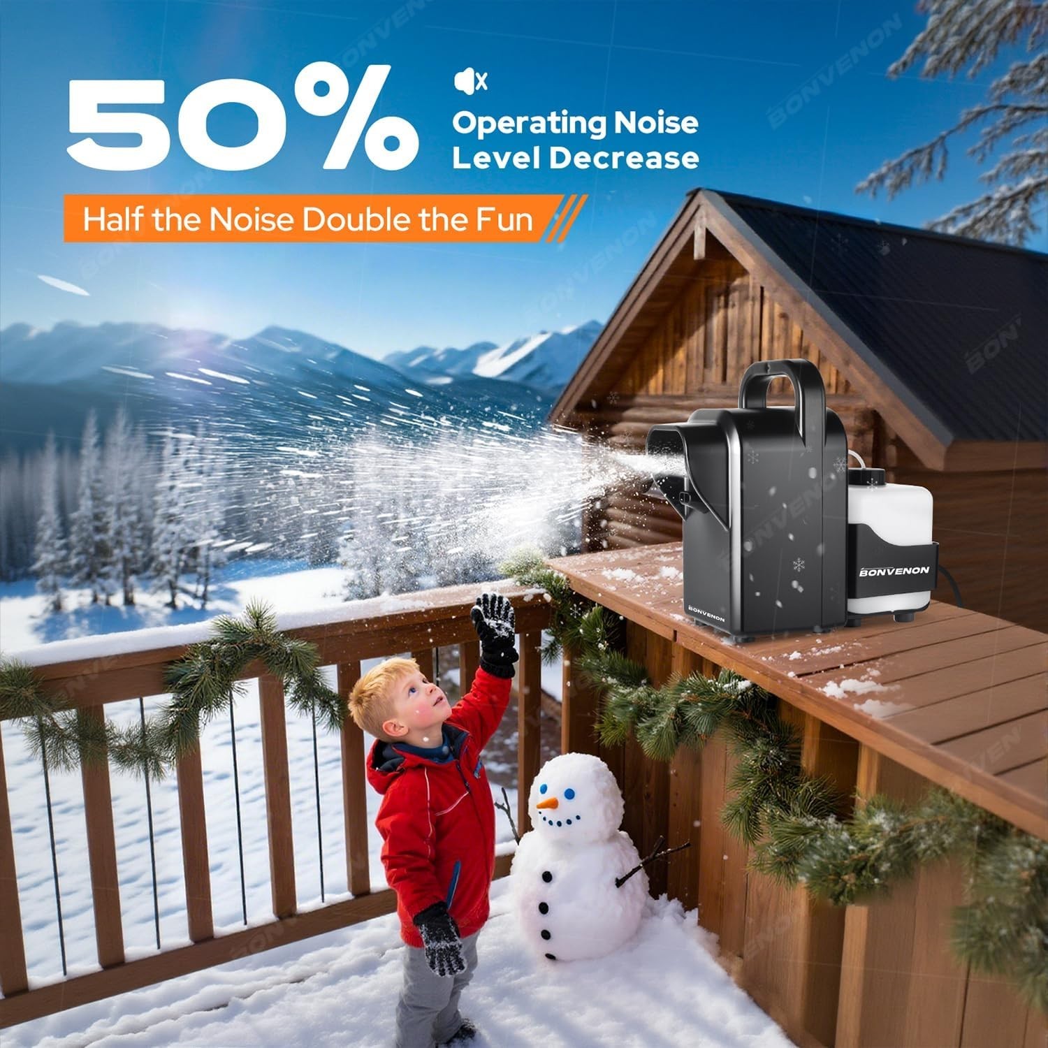 Adjustable Snow Machine Quieter Indoor Artificial Snowflake Maker with Dual Pump