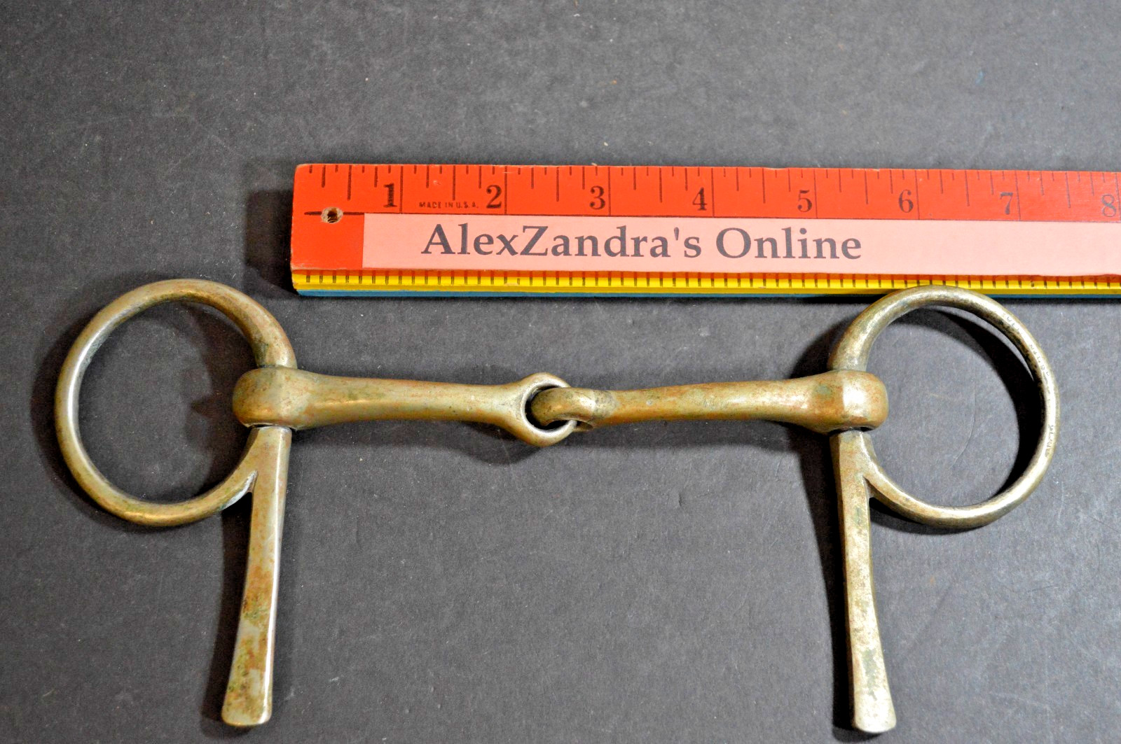 Vintage Horse Unmarked Tack Half Cheek Driving Bit Brass