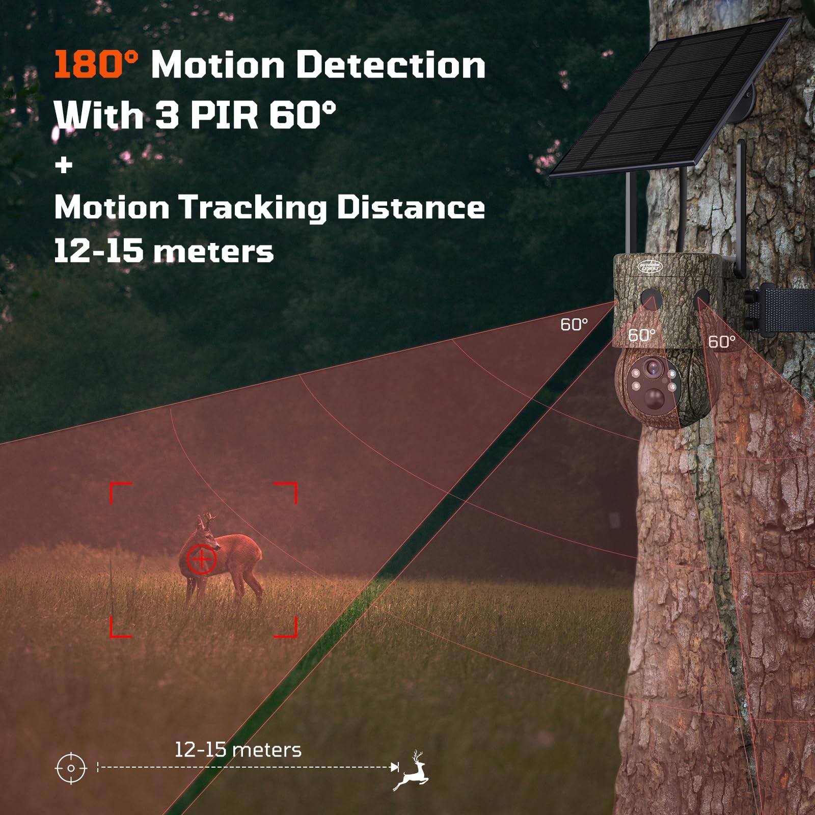 OUTDOOR EXPERT 4G LTE Cellular Trail Camera 180°Automatic Intrusion...