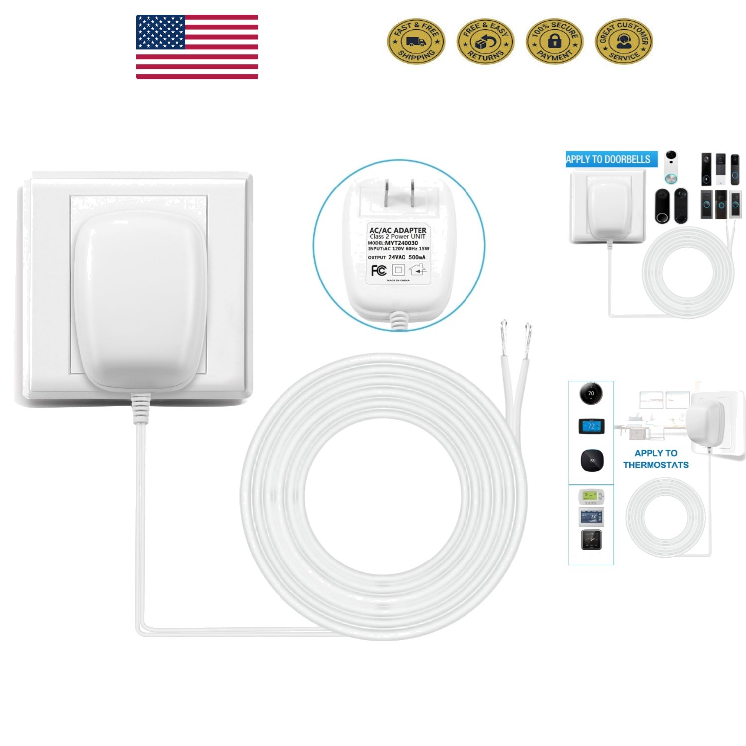 Ultimate C Wire Adapter: 24 Volt Transformer for Hassle-Free Smart Home Power