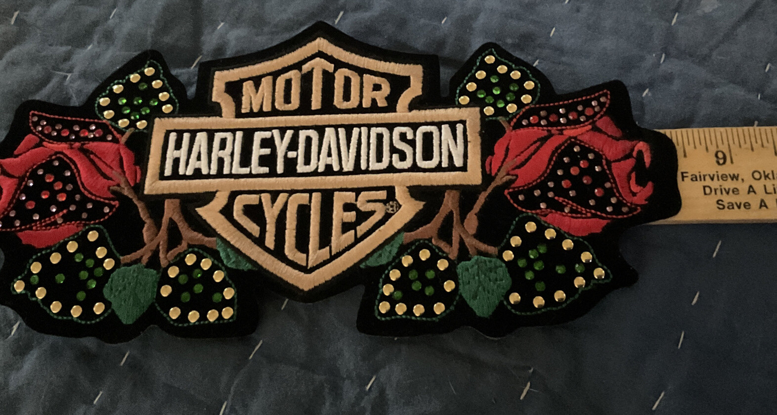 HARLEY DAVIDSON JEWELED ROSE PATCH