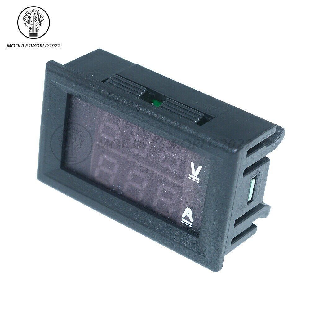 DC100V 10A Blue+Red LED Dual Digital Amp Voltmeter Ammeter+Red LED Voltage Meter