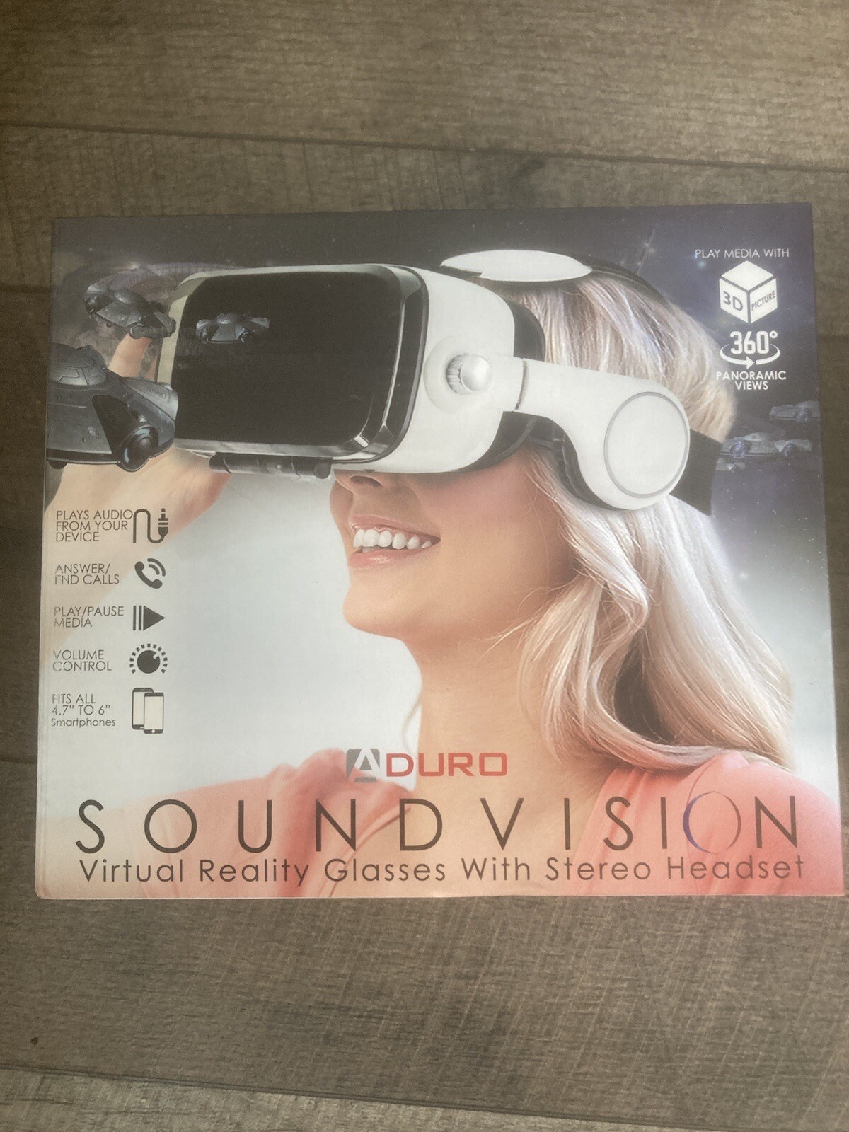 ADURO Soundvision Virtual Reality Glasses With Stereo Headset NEW IN BOX!