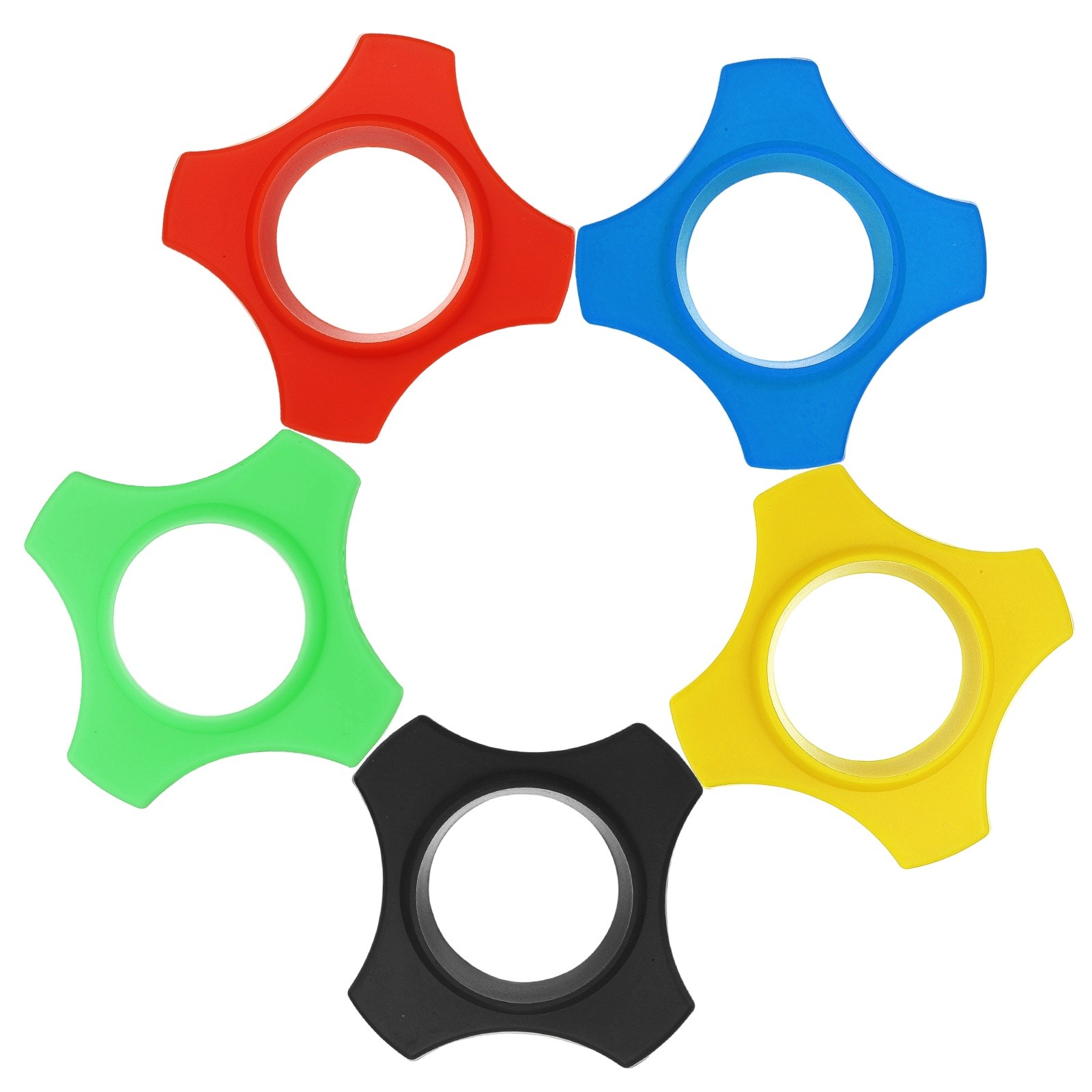 Microphone Rubber Rings, 5 Pack & 1.4 x 2.9" & Blue/Red/Black/Yellow/Green
