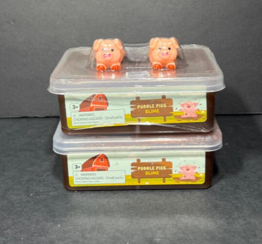 2 PACK of NEW Puddle Pigs Mud Slime by Keycraft *ONE MISSING PIG*
