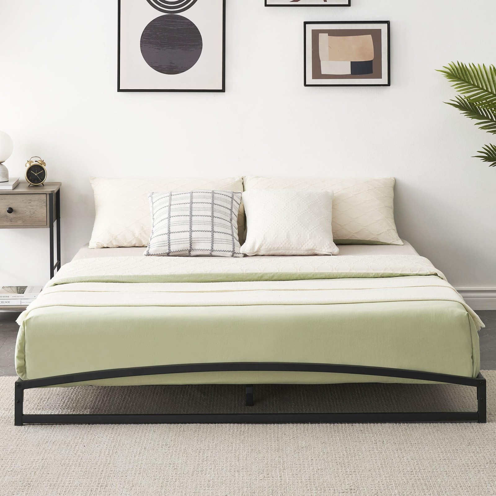 Twin/Full/Queen Size Bed Frame 6"/10" Metal Platform Bed Frame W/Storage Heavy D