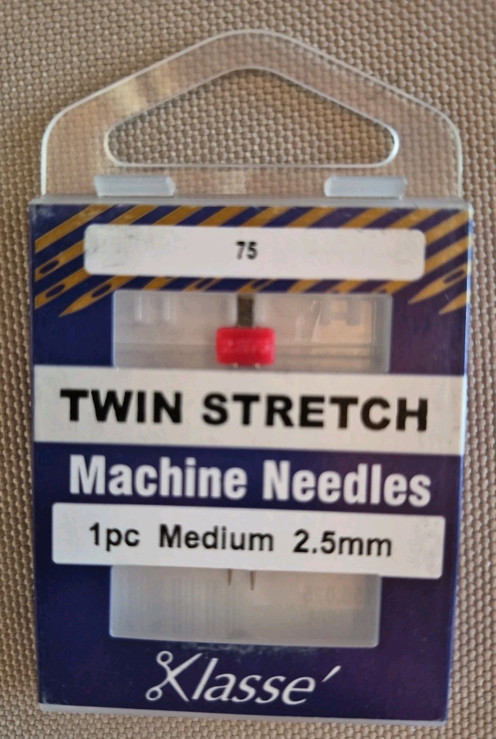 Klasse Twin Stretch Needle 1pc Medium 2.5 mm New Old Stock