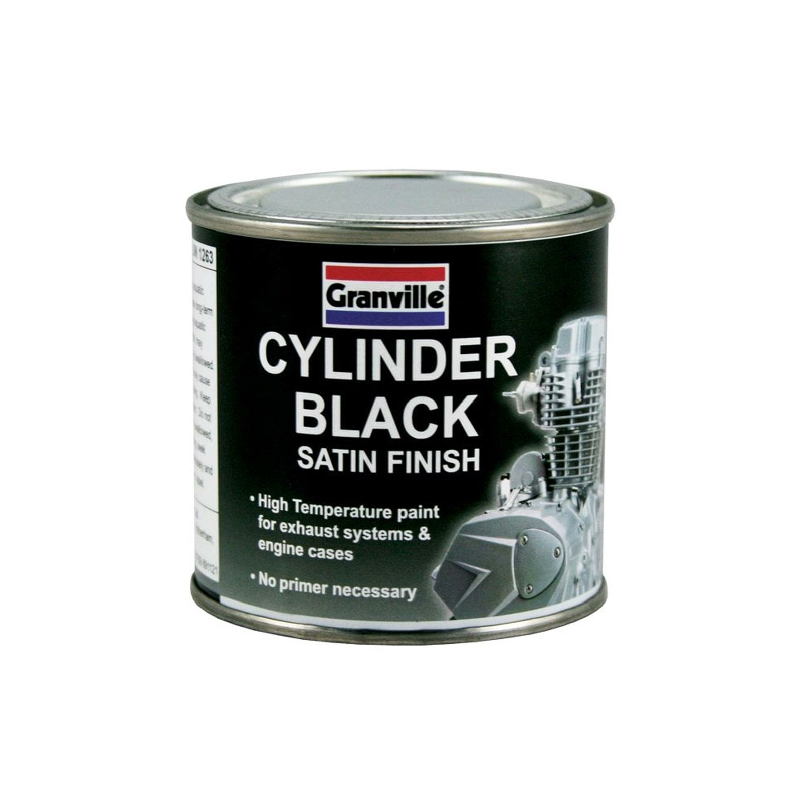 Granville Cylinder Black Satin Engine Paint High Temp Heat Exhaust Enamel 100ml
