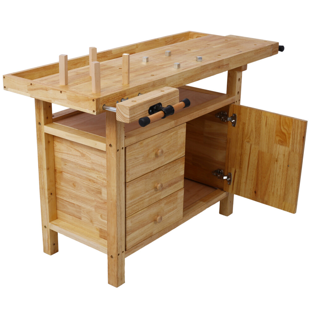 Wood Workbench Wooden Workbench for Garage Workshop and Home