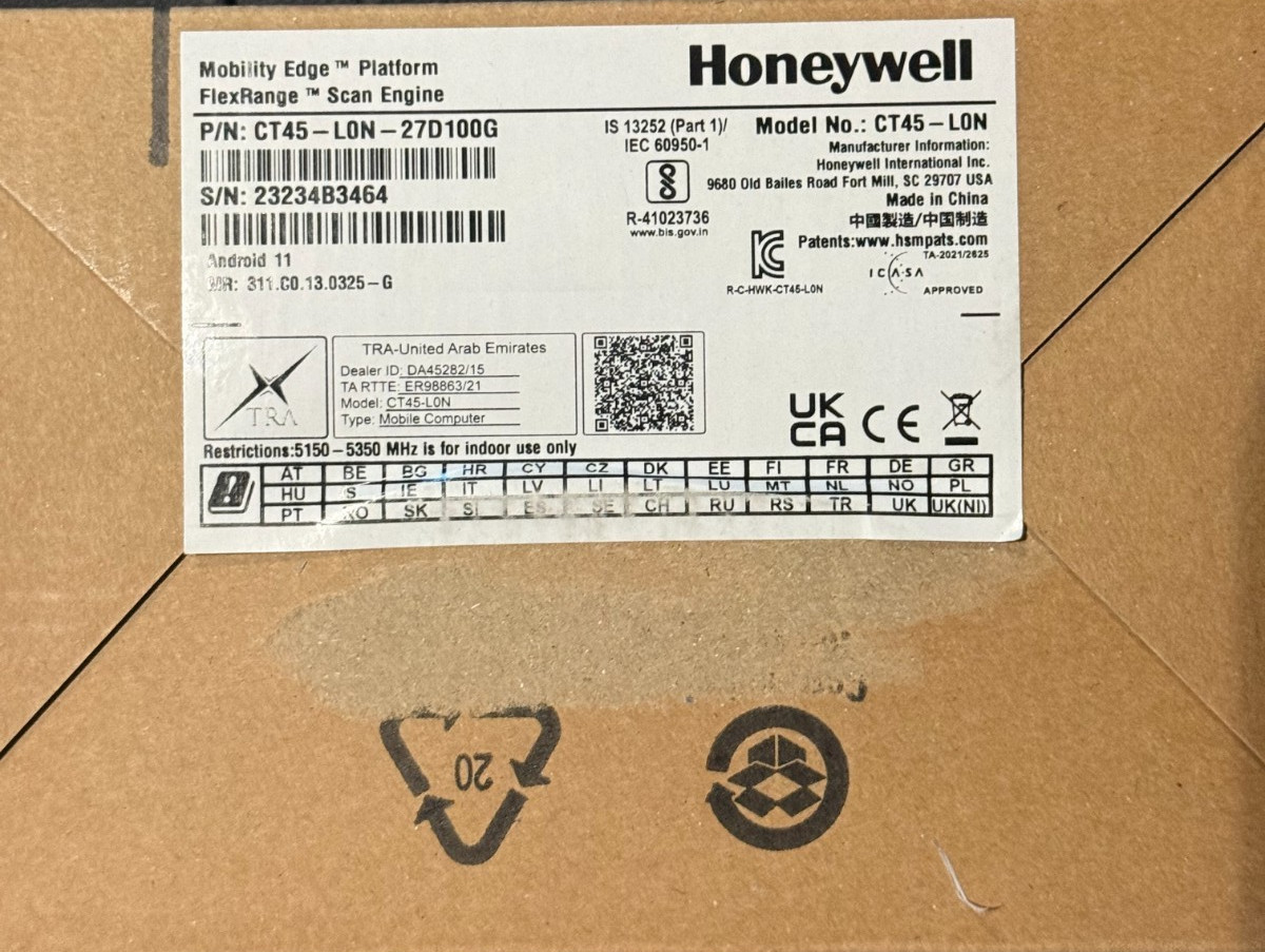 Honeywell CT45-L0N-27D100G Mobility Edge Platform FlexRange Scan Engine Scanner
