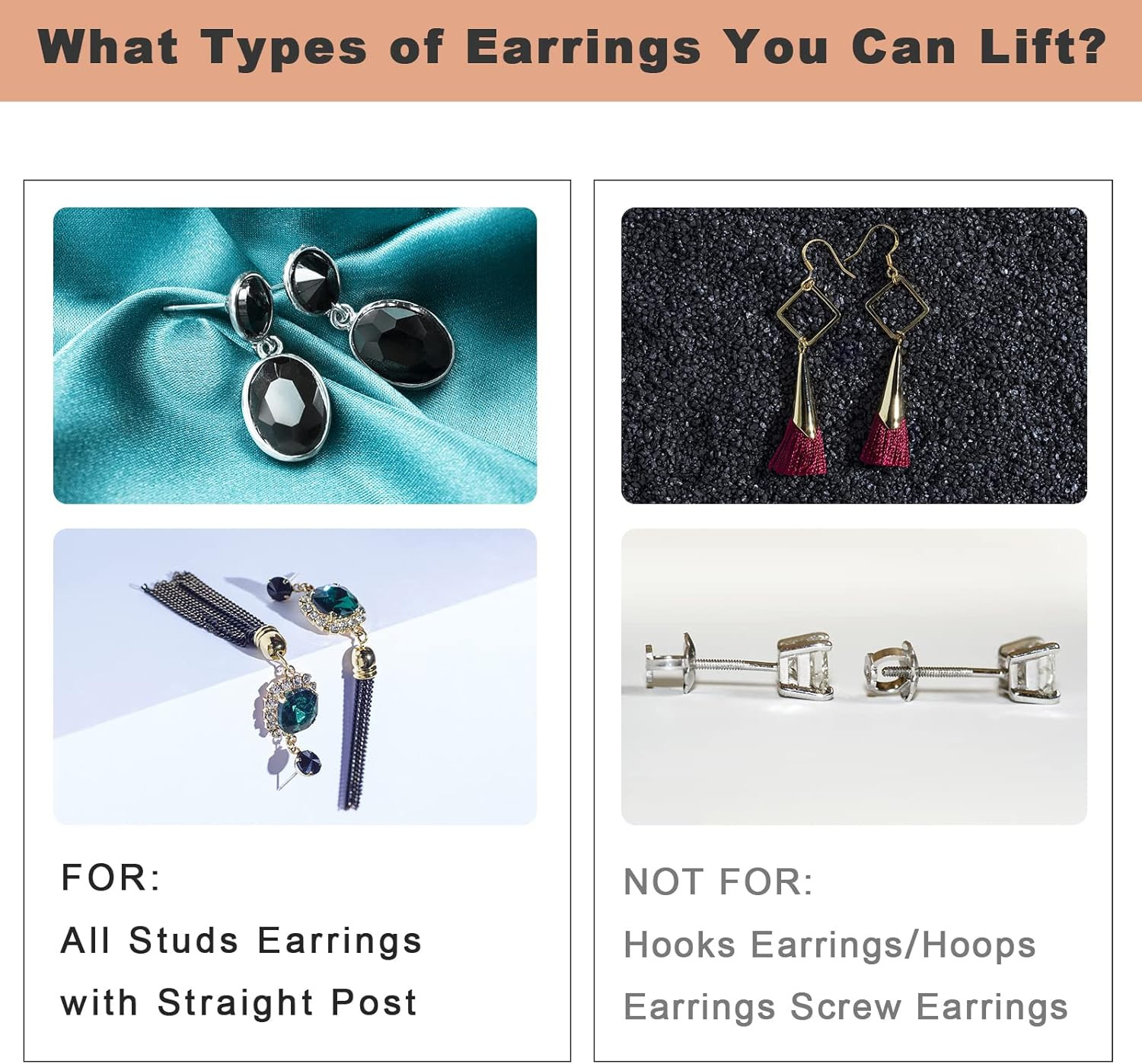925 Silver Earring Lifting Backs Replacements for Droopy Ears Heavy Earring