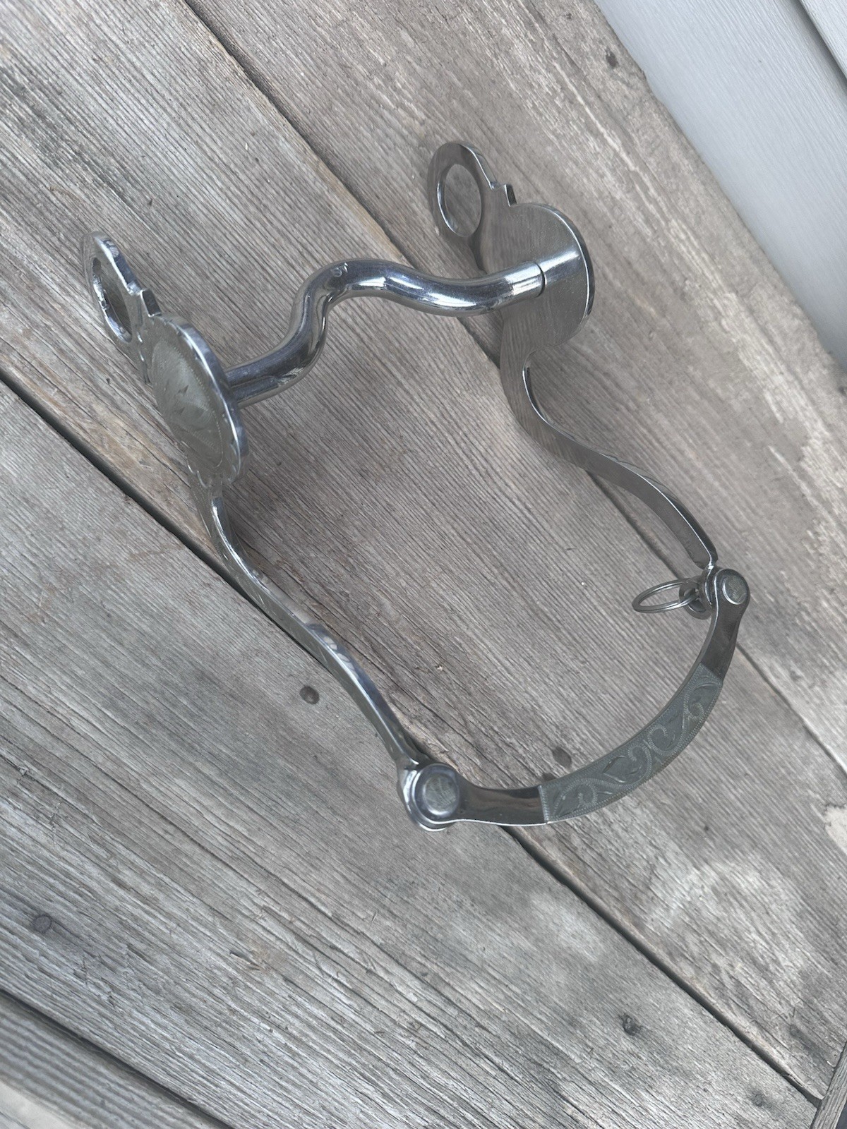 Horse Tack - 5” Medium Port Western Show Silver Curb Bit