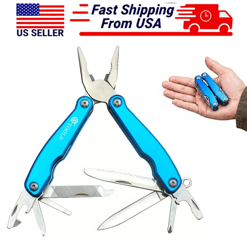 Portable Camping Pocket Size Multitool Stainless Steel With Pliers Saw