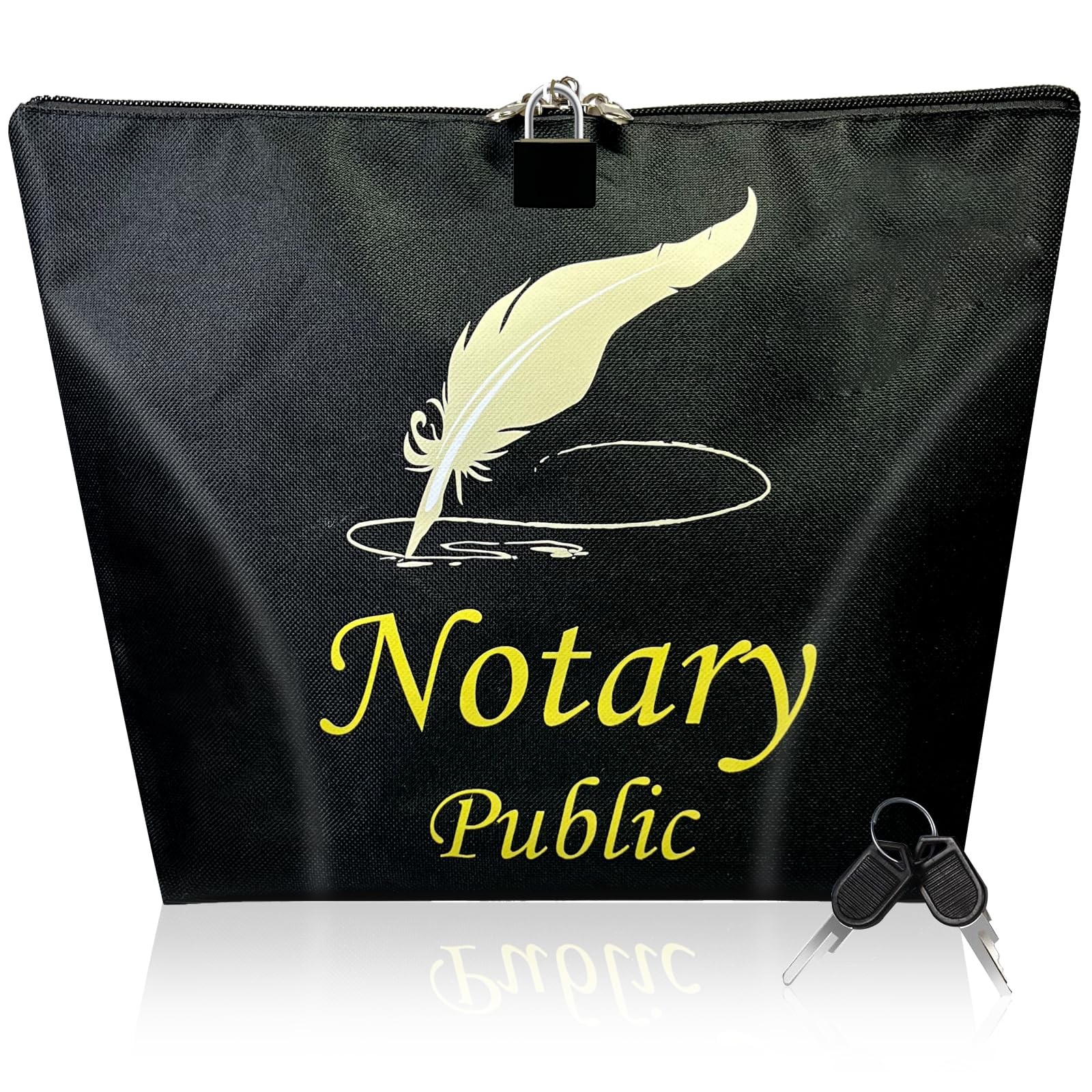 Notary Bag with Lock, 13x10''Waterproof Supply 13x3x10 inches, Black