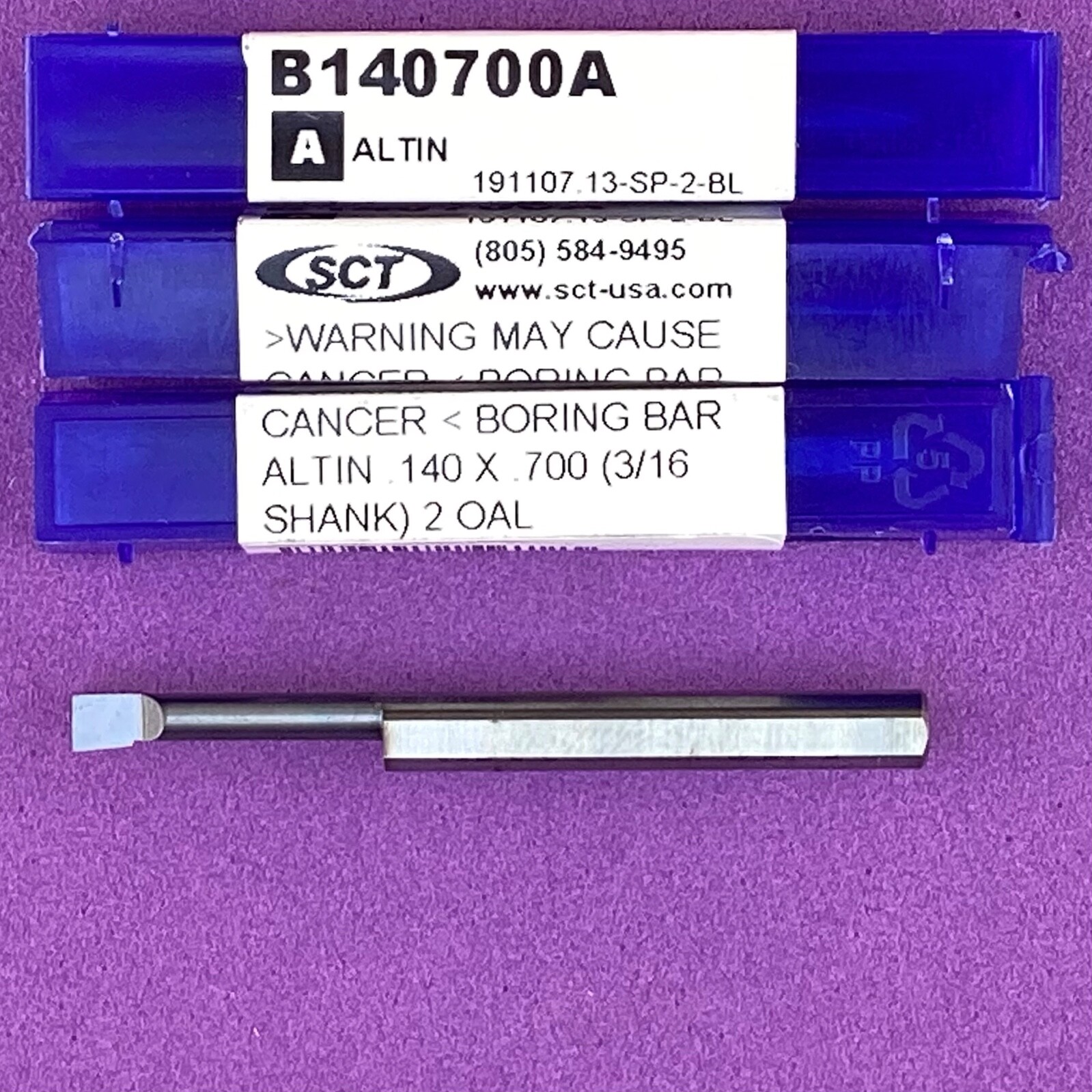 SCT      B 140700A  9/64” Carbide Boring Bar; 3/16" Shank; ALTIN 🎯Machinist