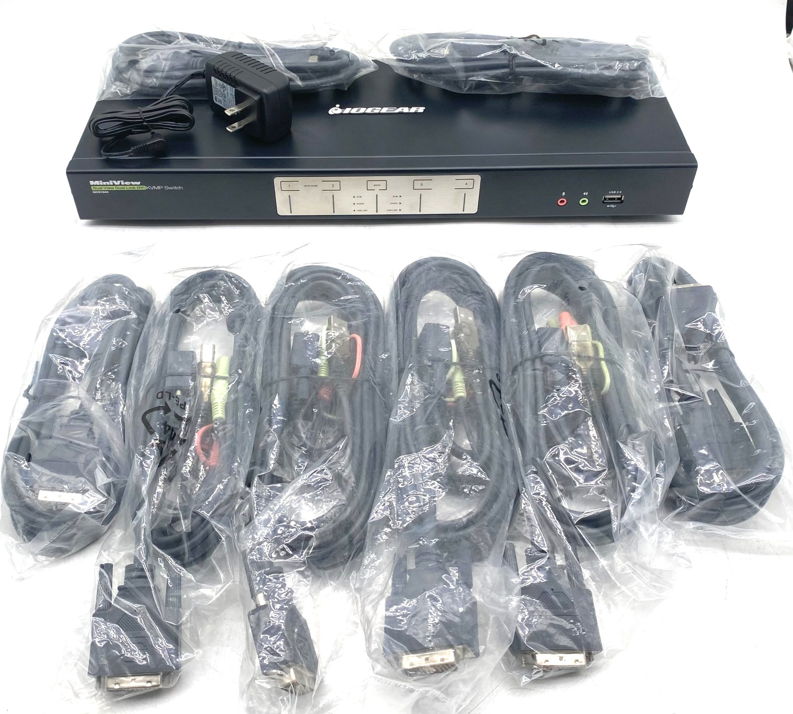 ISOGEAR GCS1644 MINIVIEW 4-PORT DUAL-VIEW DUAL-LINK DVI KVMP SWITCH W/ AUDIO