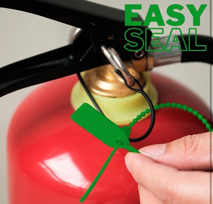 100 Pcs Green Plastic Tamper Seal Tags Labels Pull-Tie Security Seal Zip Lockout