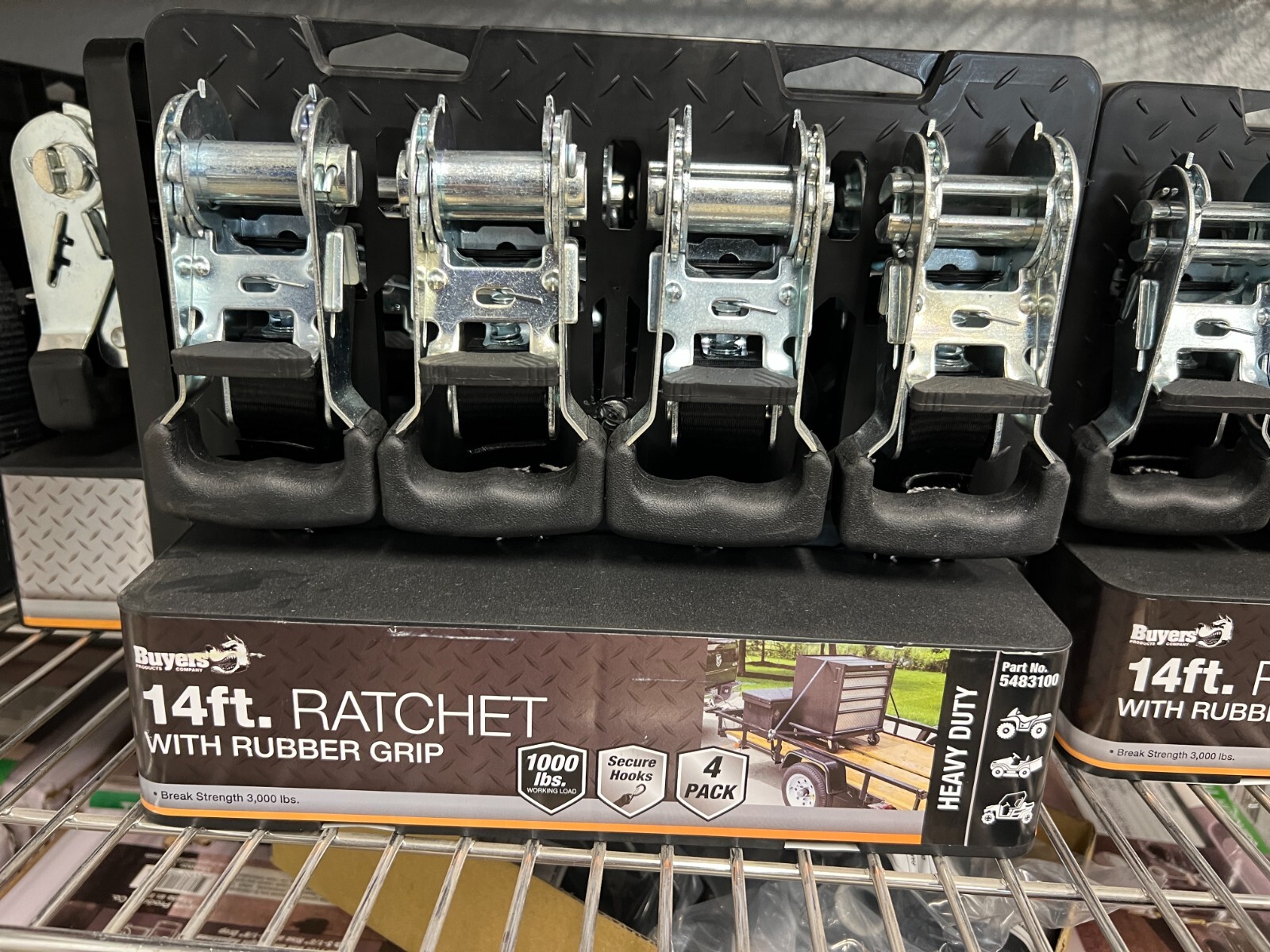 14 Foot Heavy Duty Ratchet Tie Down - 4 Pack, Buyers Products.