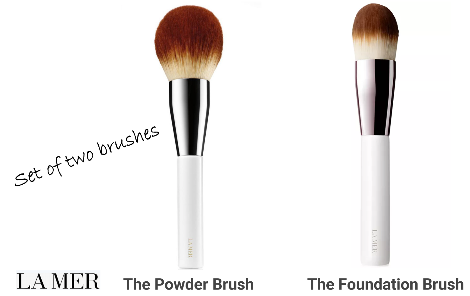Set of 2 brushes, La Mer Powder and Foundation Brushes