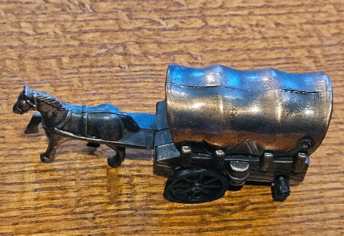 Vintage Die Cast Metal Horse and Buggy Carriage Pencil Sharpener Collectible