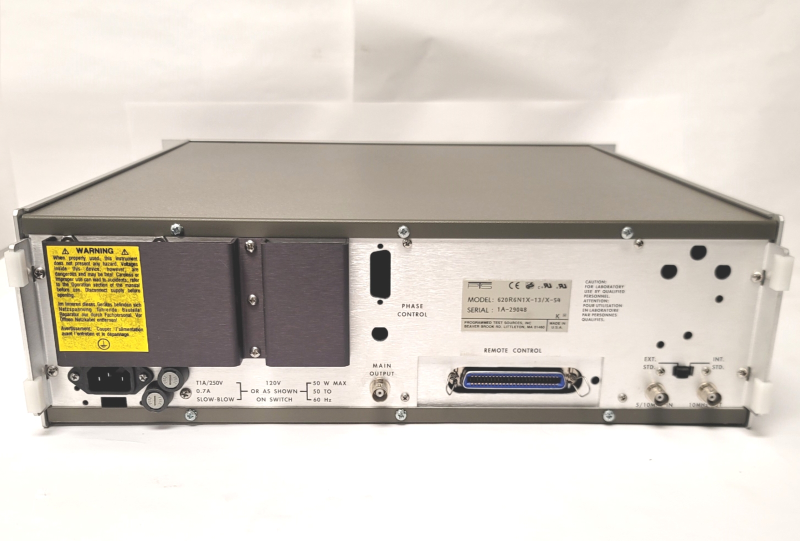 Programmed Test Sources 620R6N1X-13/X54 Frequency Synthesizer 3-620Hz 120VAC