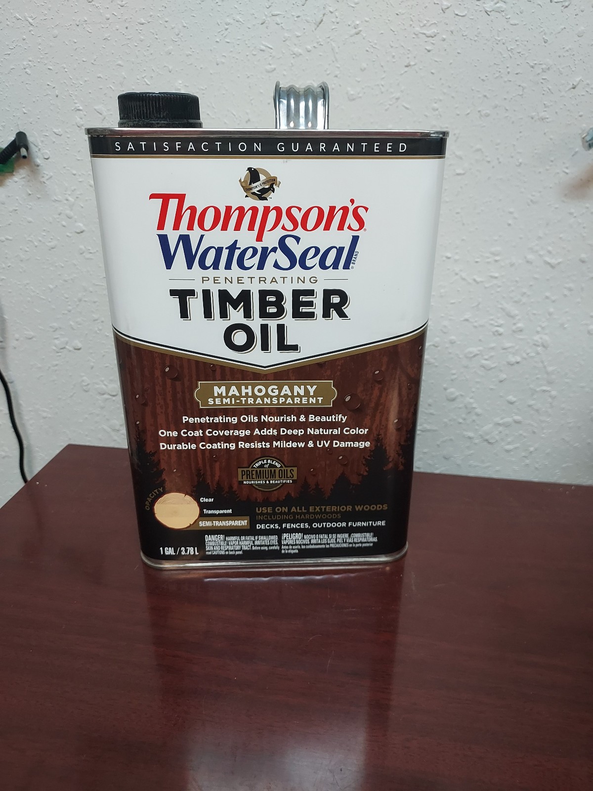 1 Gal Thompson's WaterSeal Timber Oil Mahogany Semi Transparent TH.048851-16
