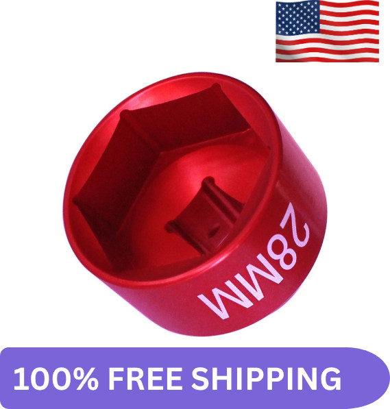 28mm fuel filter Socket Cummins tools 3/8 drive for Dodge Ram 6. 7L 28mm, Red