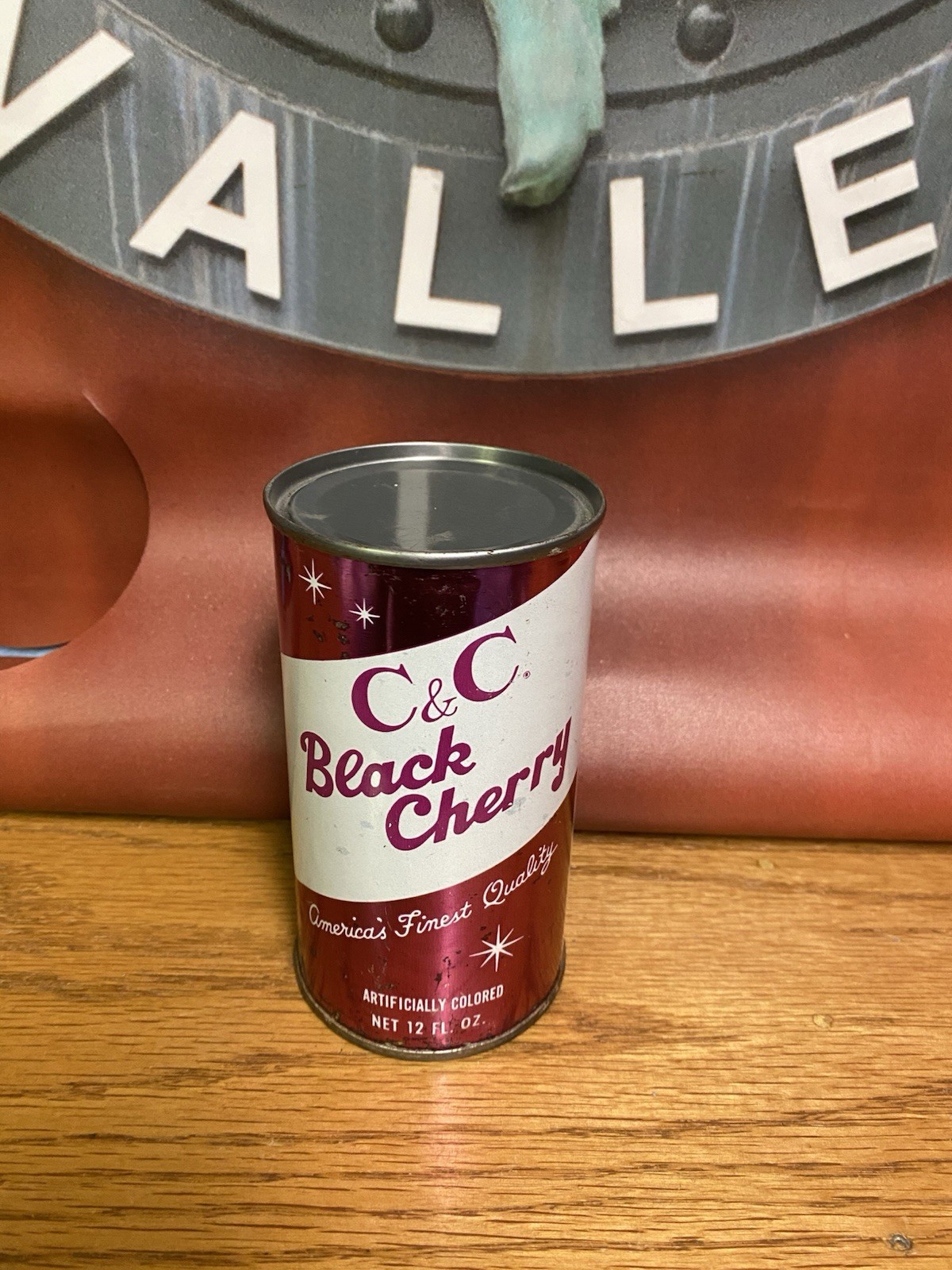 C & C Black Cherry Flat Top Can Soda Can Old Vintage Garfield New Jersey