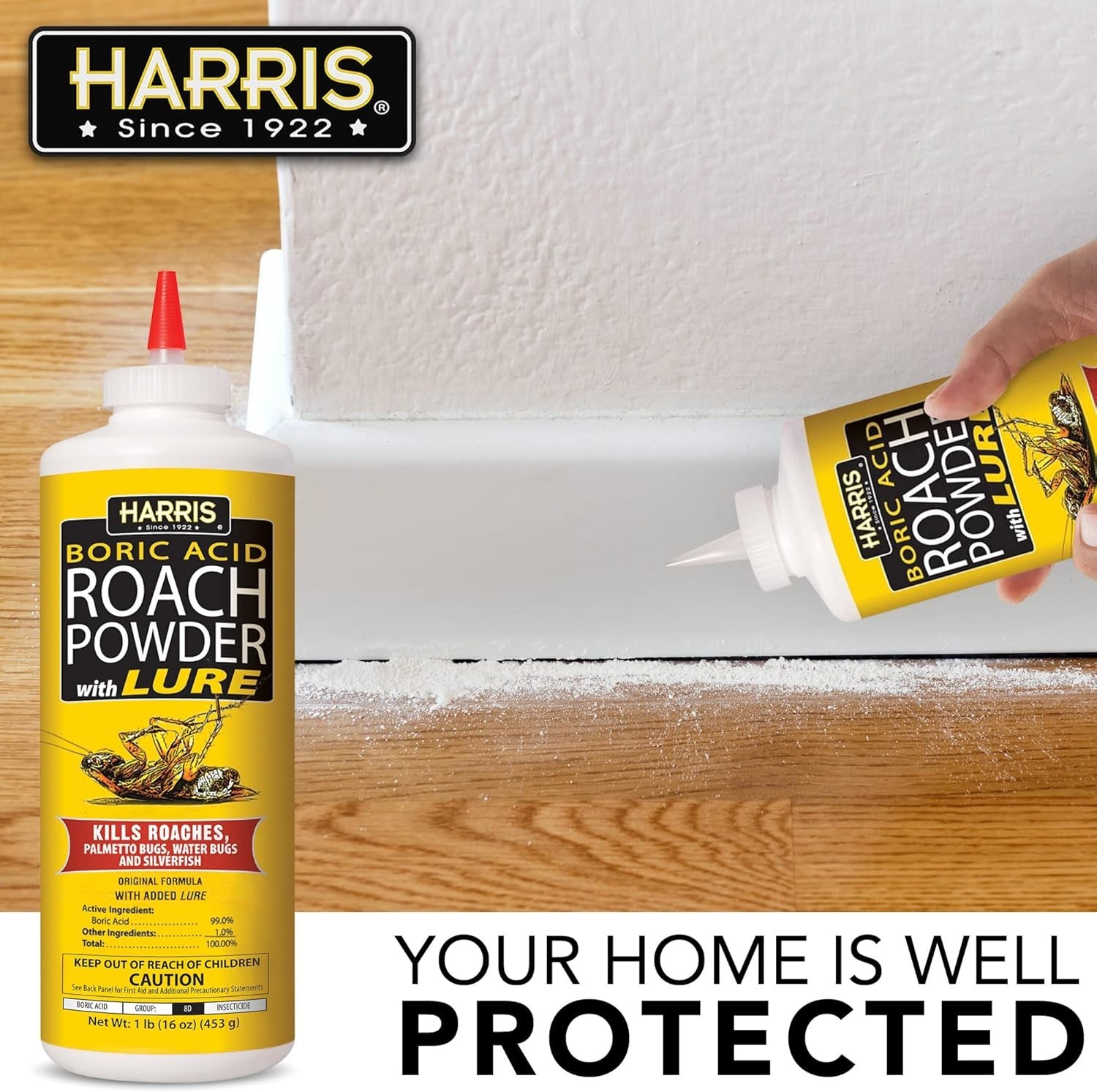 Long-Lasting Boric Acid Roach Powder - Puffer Bottle 16 oz - Easy Application