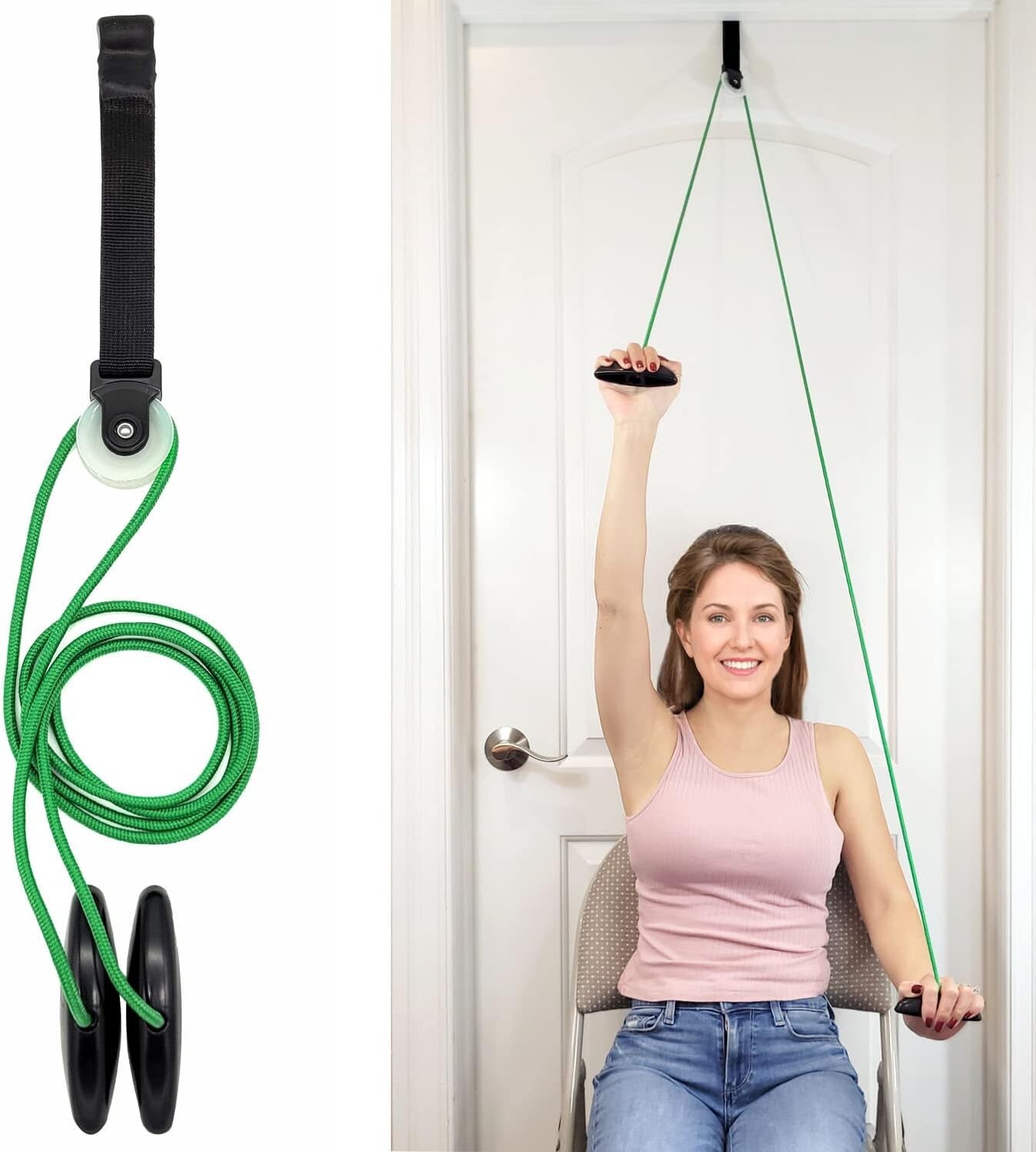 LiftAid Shoulder Pulley for Physical Therapy with Exercise Guide Improves Motion