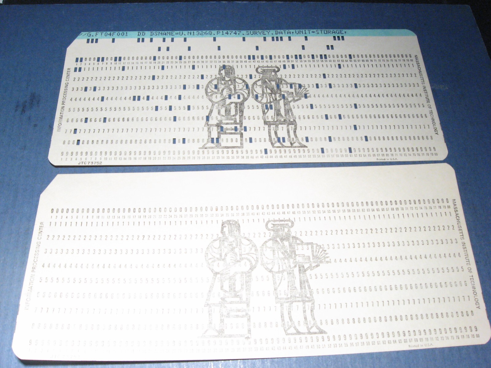 2 computer punch cards plus related items ~circa 1970's ~ MIT ~Mass Inst of Tech