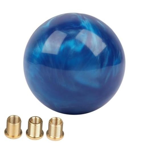 Round Ball Shift Knob Marble Style Universal Gear Shift Knob with 3 Blue