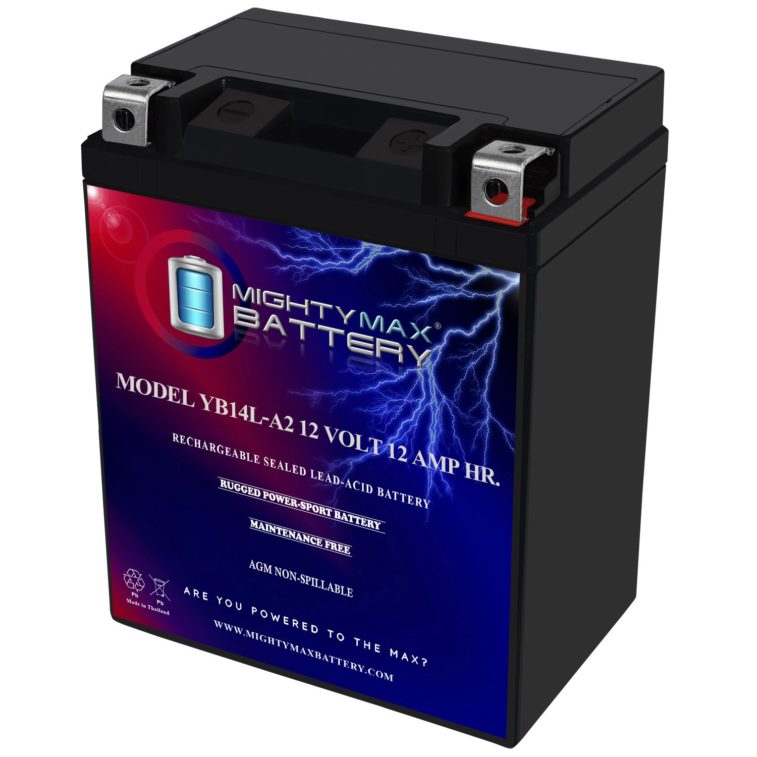 Mighty Max YB14L-A2 12V 12Ah Battery for Royal Enfield Continental GT 535CC 14