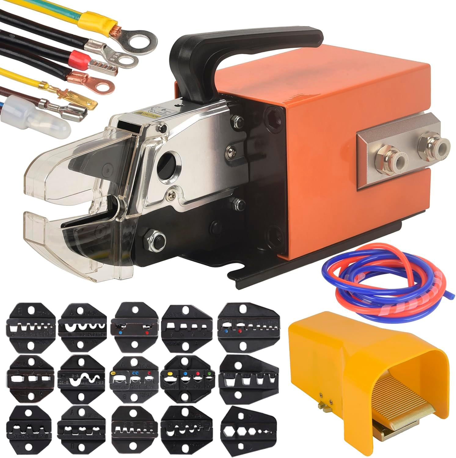 Pneumatic Crimping Tool Air Powered Wire Machine up to Crimper Plier 15 Sets Die