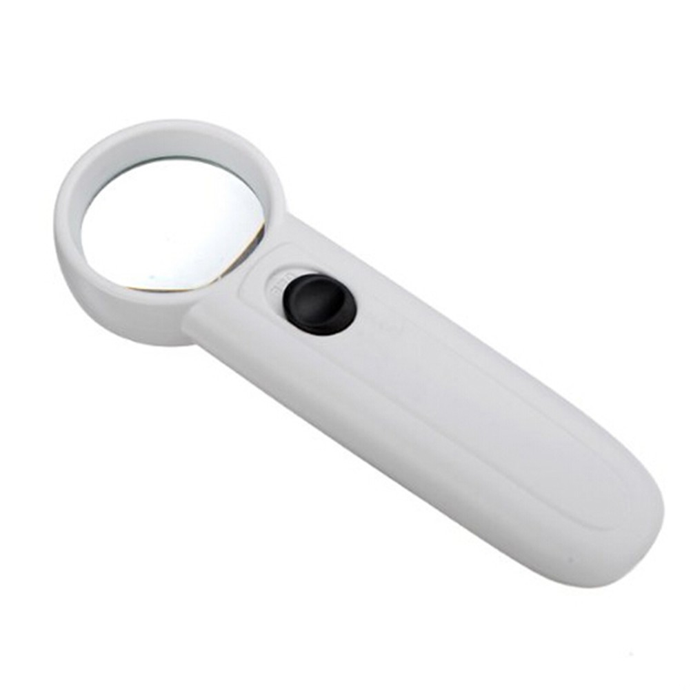 Compact White 15X Jewelry Loupe LED Illuminated Durable Magnifier Glass
