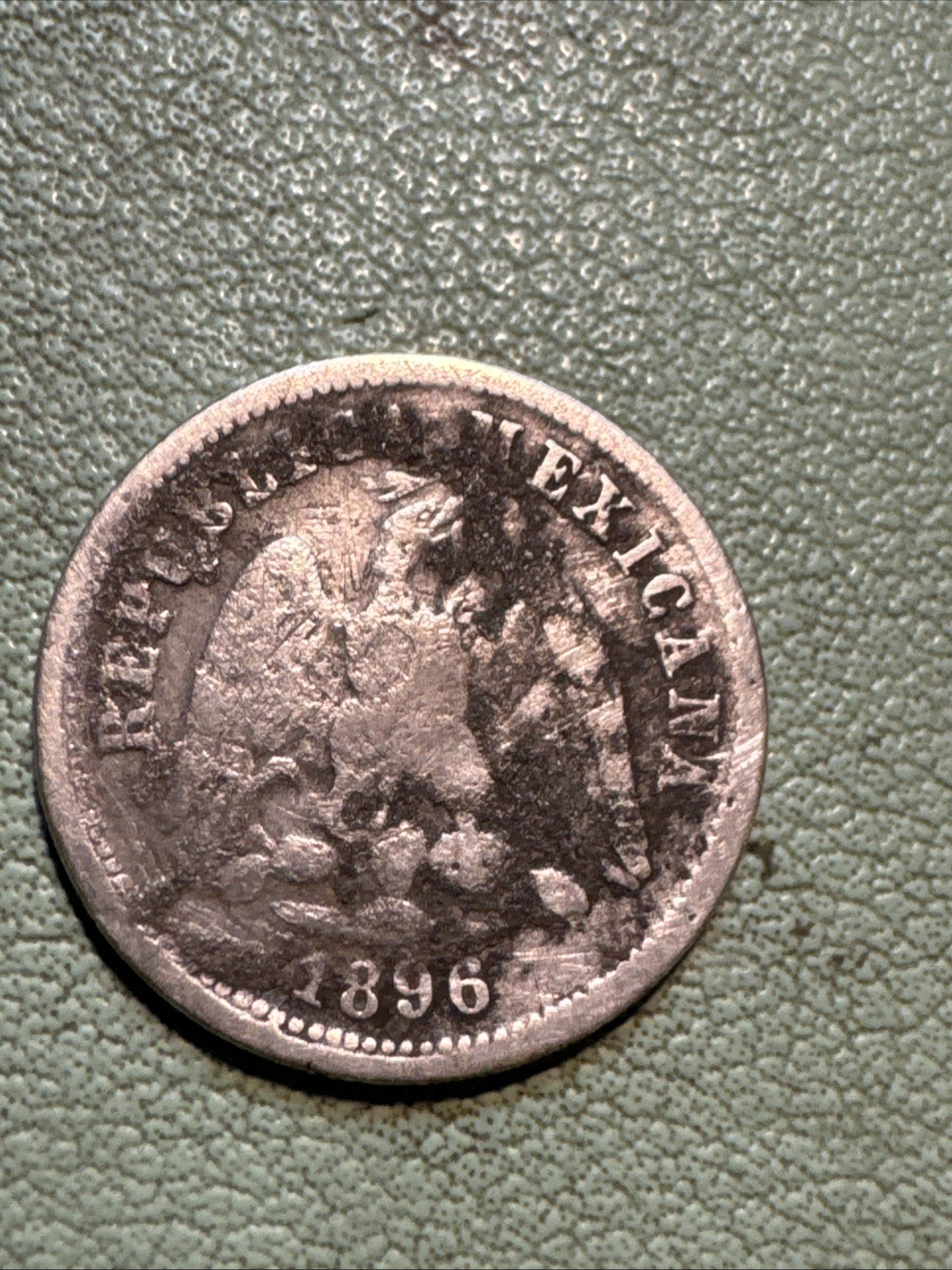 1896 CnM MEXICO SILVER 10 CENTAVOS COIN