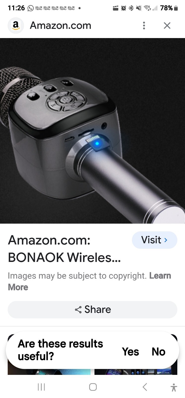 BONAOK WIRELESS BLUETOOTH 3 IN 1 KARAOKE MICROPHONE HANDHELD SPEAKER