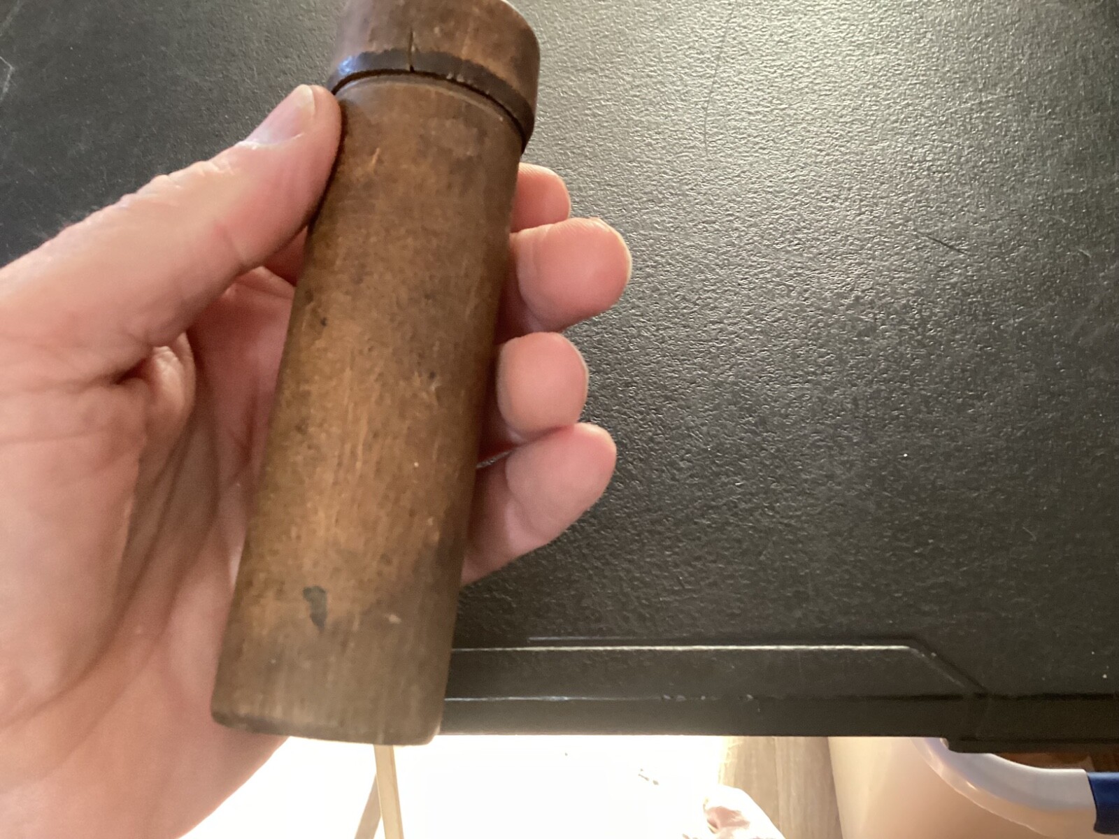 Vintage Old Wooden Screw Top Film Tube with (2) Arrow Tips