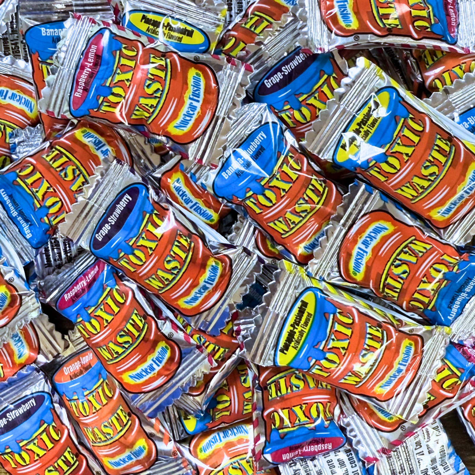 Toxic Waste Nuclear Fusion 1 LB – Sour Hard Candy – 5 Fusion Flavors Bulk Bag