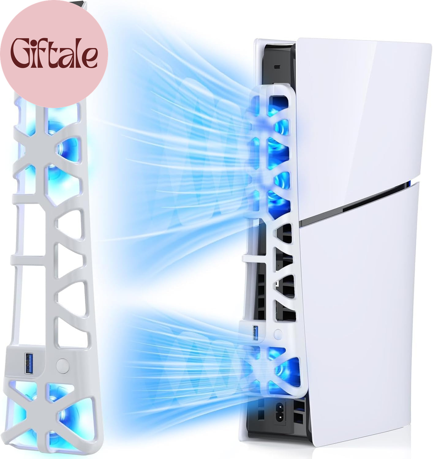 Cooling Fan for PS5 Slim Console, Quiet Cooling System with Memory Function and