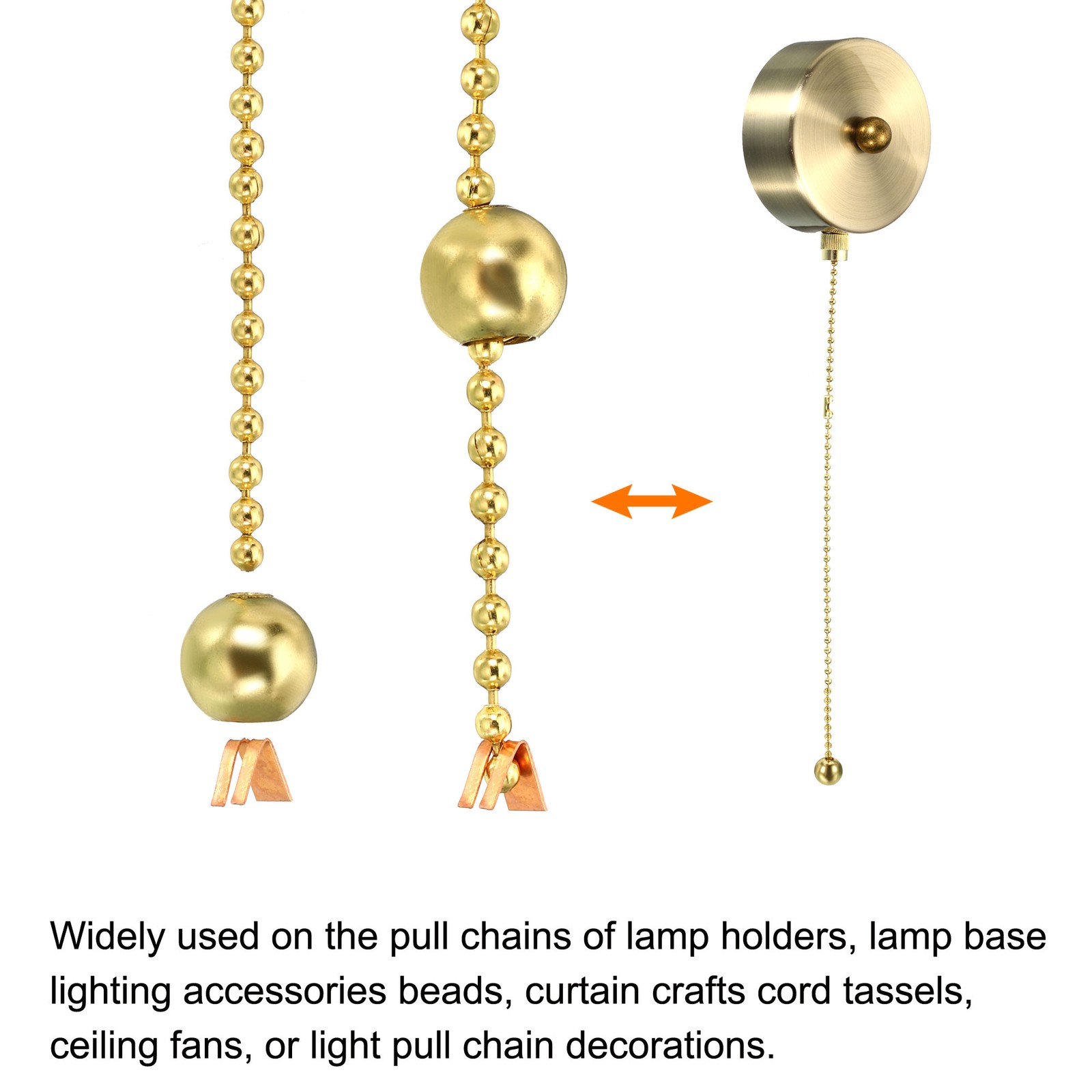 Pull Cord End Cord Metal Bead Lamp Zipper Round Ball Pull End Silver Tone, 4pcs